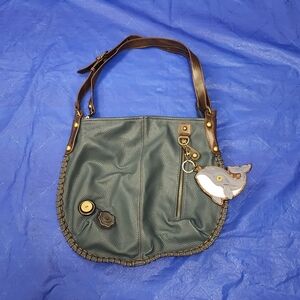Chala Green and Brown Shoulder Bag with Whale Charm